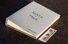 Custom guest sign in book, album with pockets for Instax photos