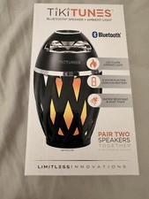 Portable bluetooth TikitTunes speaker with LED ambient flame light,6 hour charge