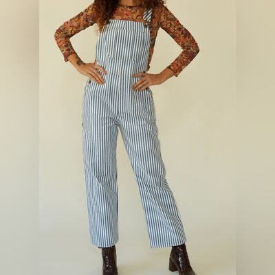 Lykke Wullf Striped Overalls Medium
