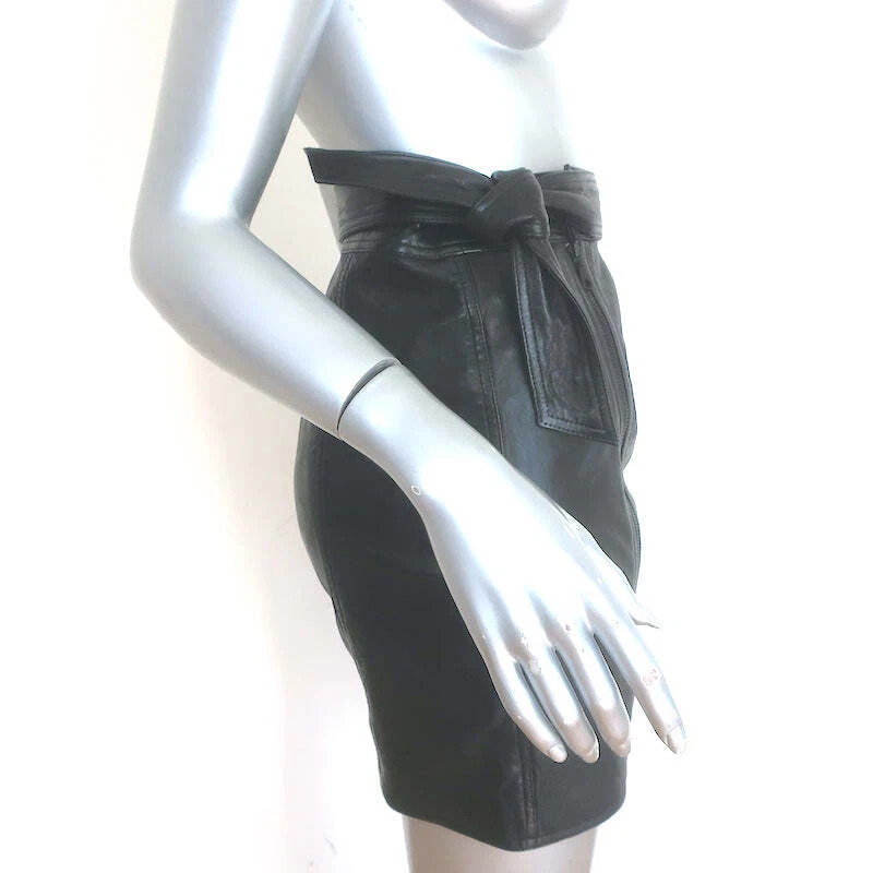 J Brand Christa Leather Mini Skirt Black Size Small - Image 3 of 4