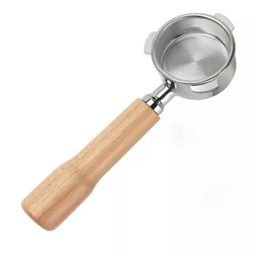 51mm Coffee Bottomless Portafilter w/ Filter Basket & Wooden Handle for Delonghi - Picture 2 of 15