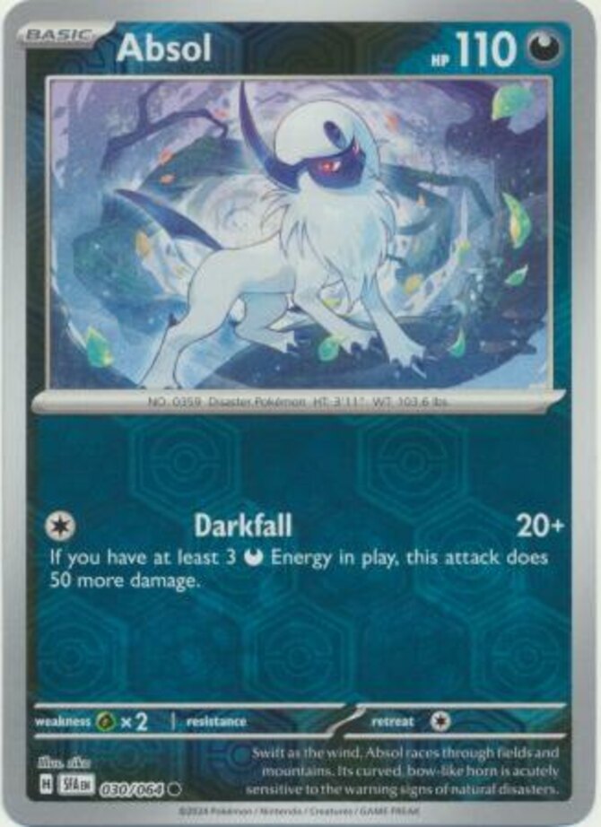 Pokemon Absol - 030/064 - Common - Reverse Holo NM-Mint Shrouded Fable