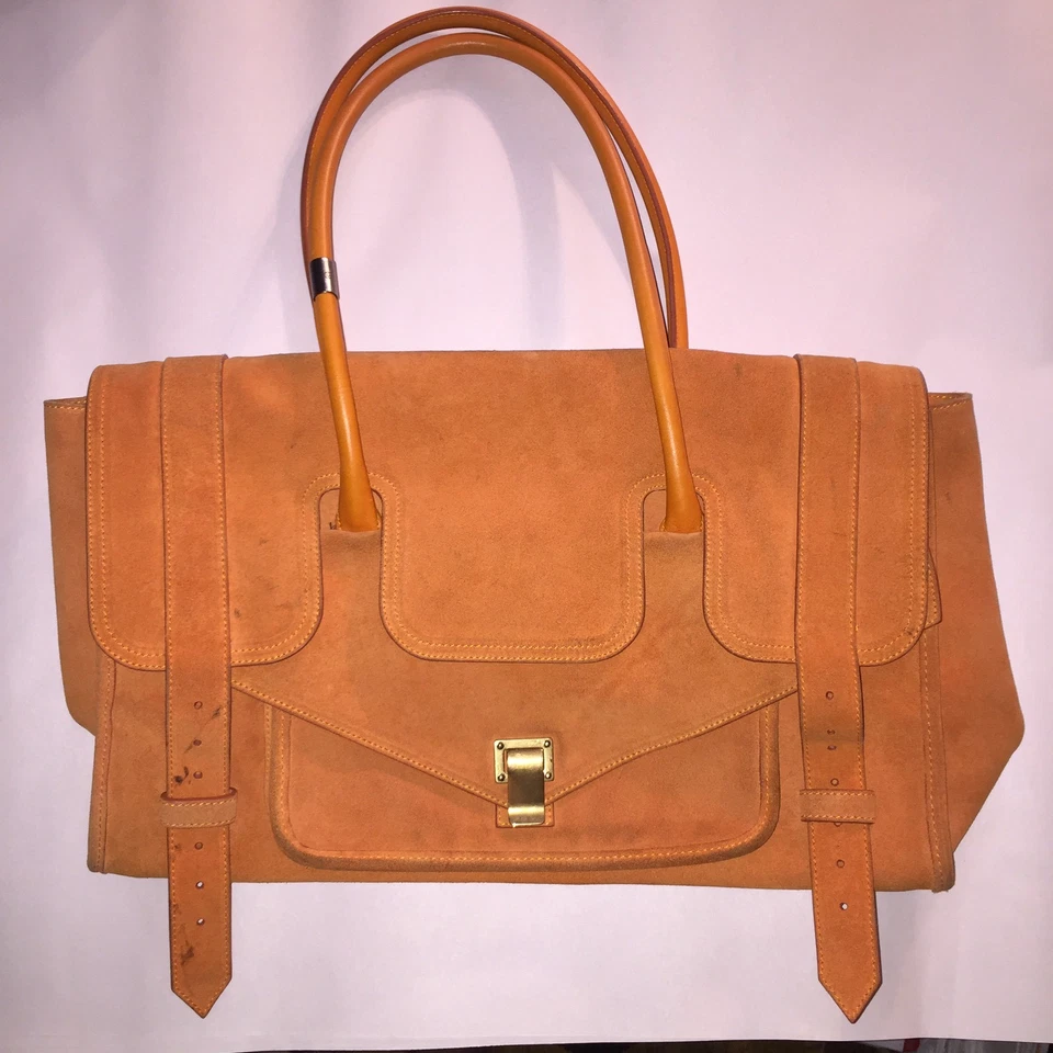 CARTERA PROENZA SCHOULER PS1 grande naranja gamuza auténtica pre-amada $1785 Foto 3 de 4