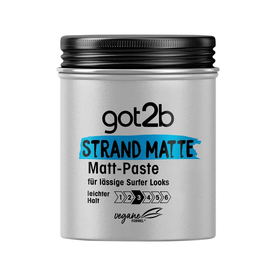 3x 100ml Schwarzkopf got2b Strandmatte Matt-Paste Surfer Look ohne zu verkleben - Bild 3 von 3