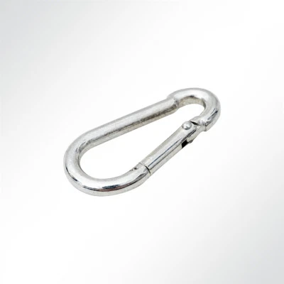 10x Lysel Feuerwehr Karabinerhaken Stahl verzinkt Karabiner 5x50mm DIN 5299