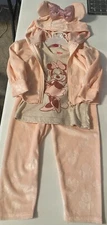 Mini Mouse 3 Piece Outfit. Peach Jacket & Pants Size 24 mos. Gray T-shirt 18 mos