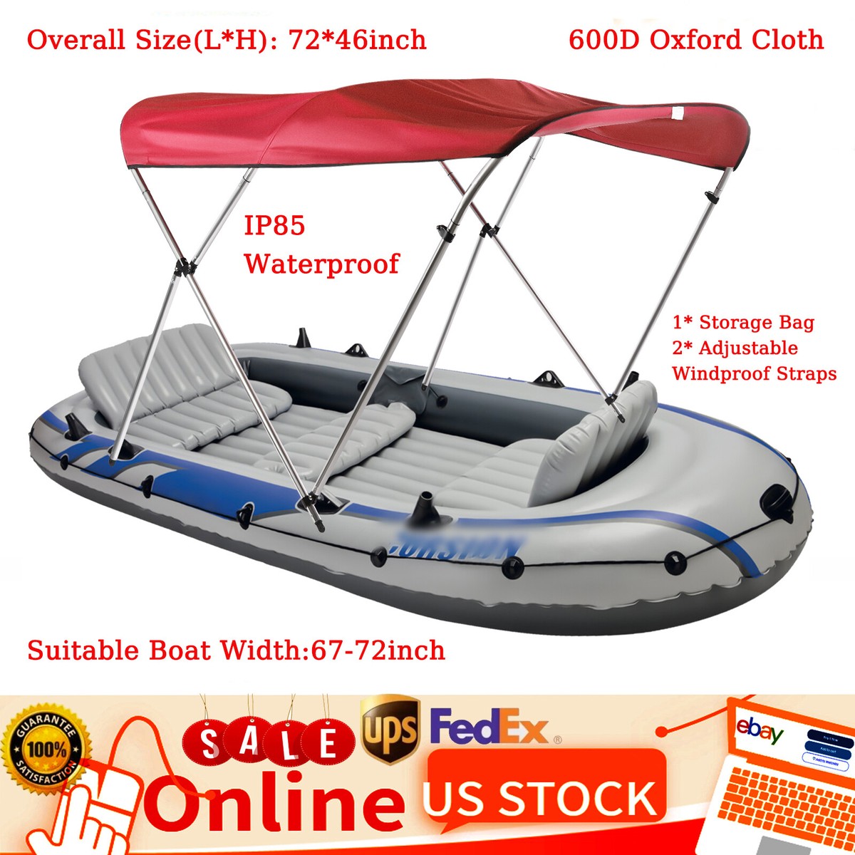 Bass Boat Cover Boat Bimini Top Storage Boot With Light Hole 600D