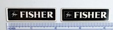 Fisher Speaker Badges Custom Made Aluminum Silver Pair
