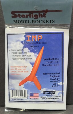 Starlight Imp Flying Model Rocket Kit Mini Model Rocket Sealed New | eBay