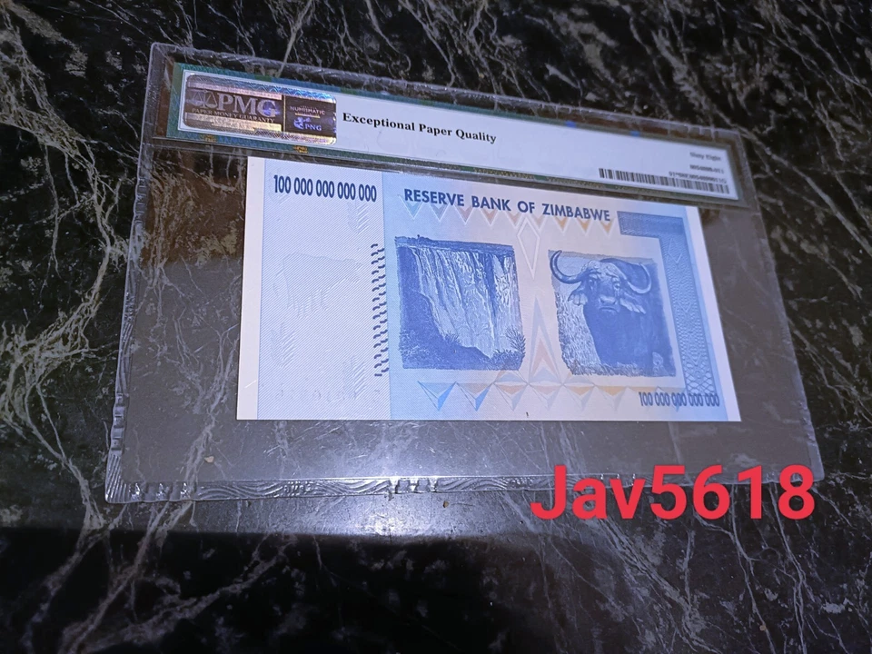 ZIMBABWE 100 TRILLION DOLLARS PMG 68 STAR EPQ/PCGS REPLACEMENT EPQ ZA P91 MONEY - Image 3 of 4
