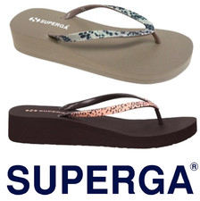 Infradito DONNA ZEPPA 4cm gomma nero grigio maculato SUPERGA mare sandali NEW 