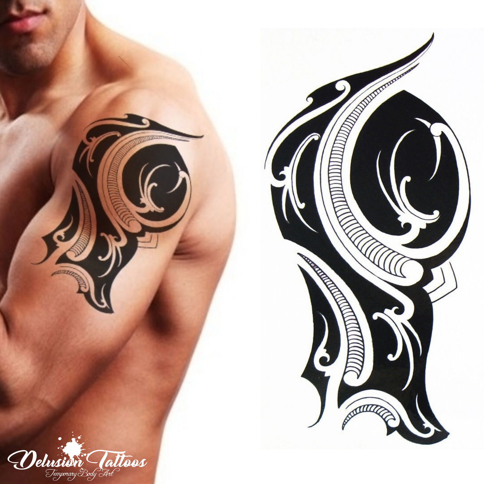 tribal tattoos for men chest and arm