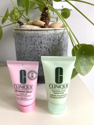 Clinique All About Clean Rinse Off Foaming Cleanser + Foaming Sonic Facial Soap