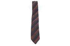Vtg 60s 70s Burberry Silk Striped Color Block Skinny Neck Tie Dress Tie England