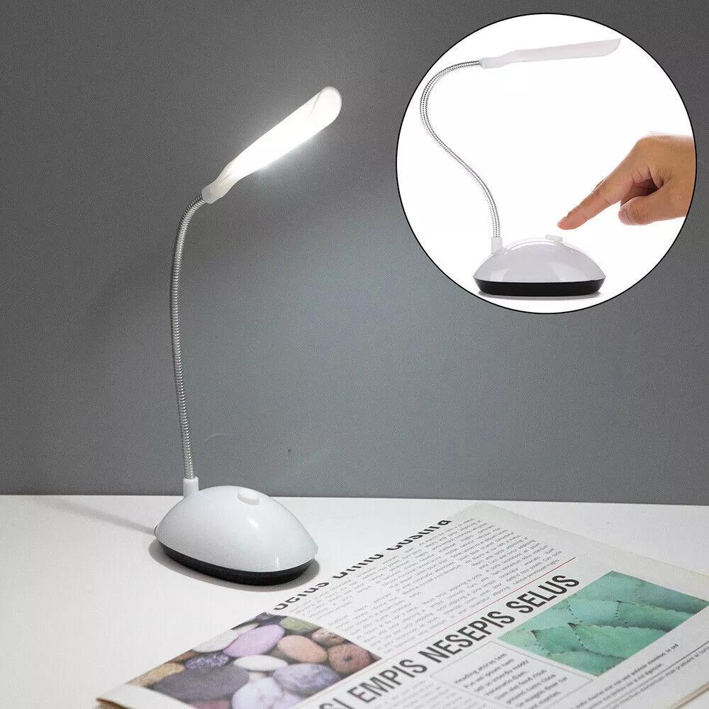 LED Study Desk Lamp Battery Portable Flexible Bedside Table Reading Night  Light