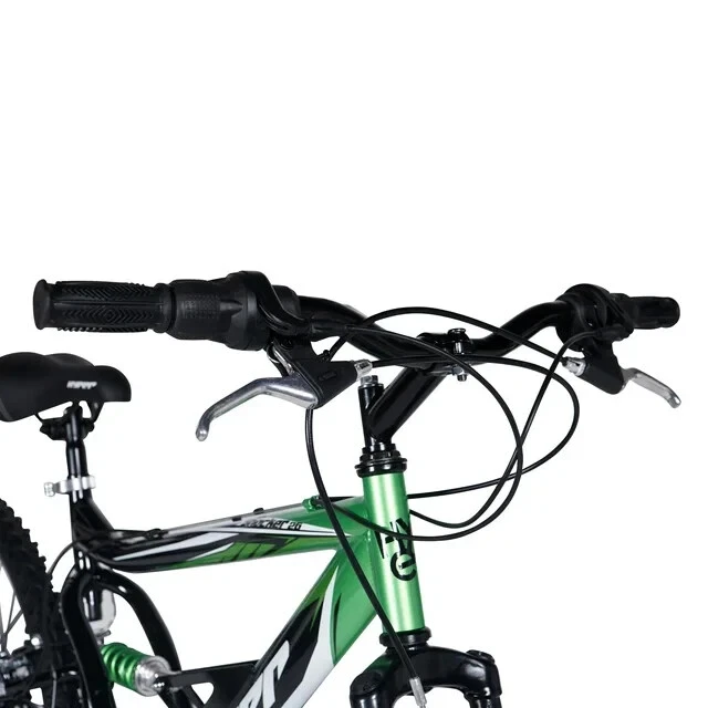 Bicicleta todoterreno Shocker Mountain Pro de 26" para hombre neumáticos bicicleta de 18 velocidades, negro/verde Foto 3 de 4