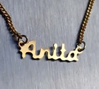 Elegant Necklace Anita Gold Plated Name Necklace New