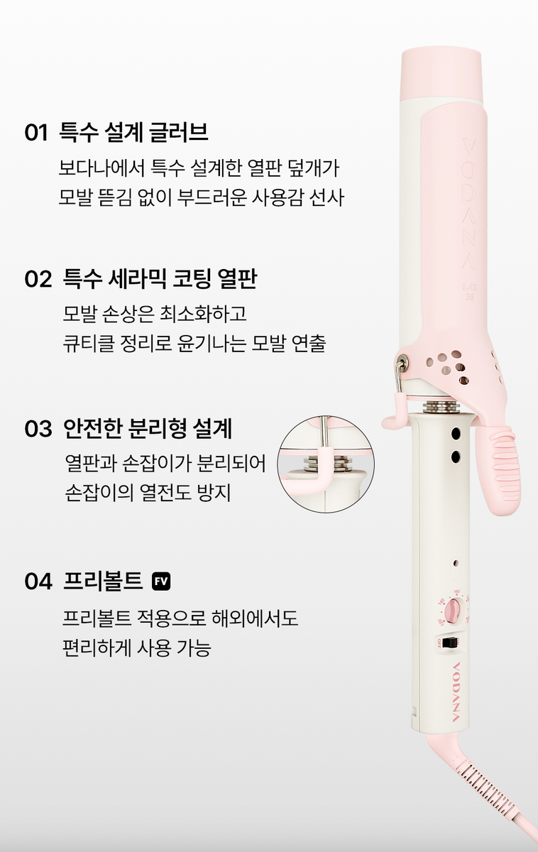 VODANA Glam Wave Curling Iron 36mm Strawberry Cream | eBay