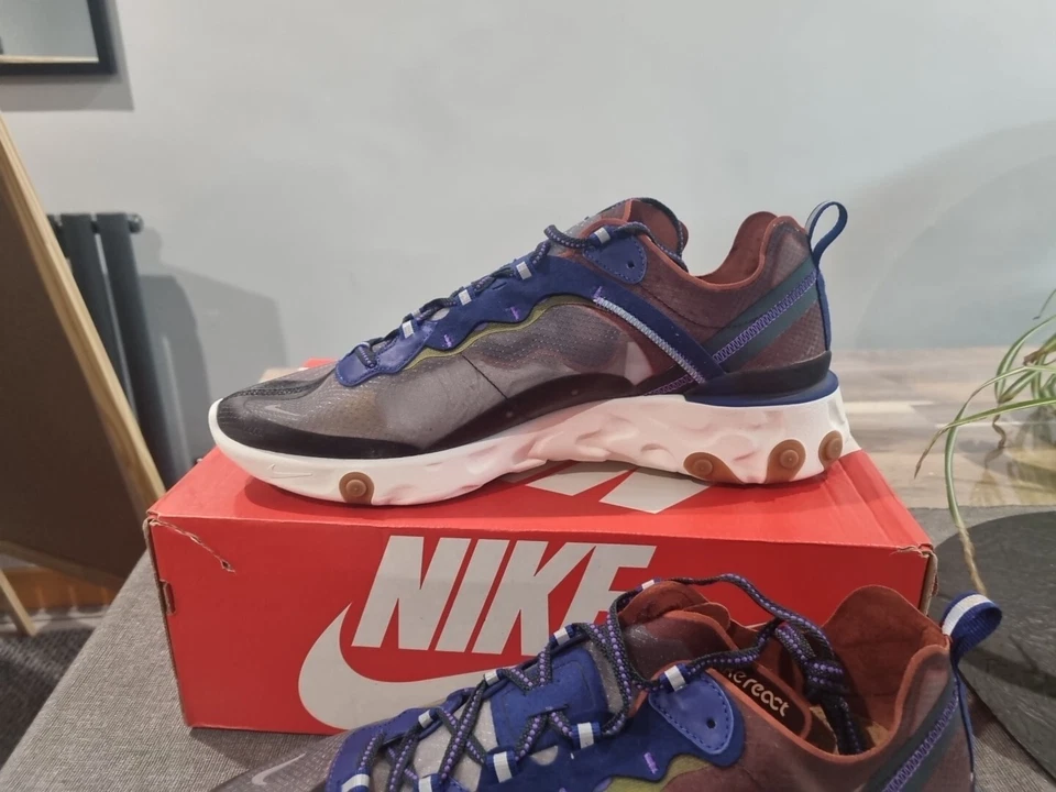 Mens Nike React Element 87 Trainers Size UK 12 AQ1090 200 Dusty Peach - Image 4 of 4