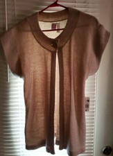 New, Tan, Bobbie Brooks, Large, Sweater Vest