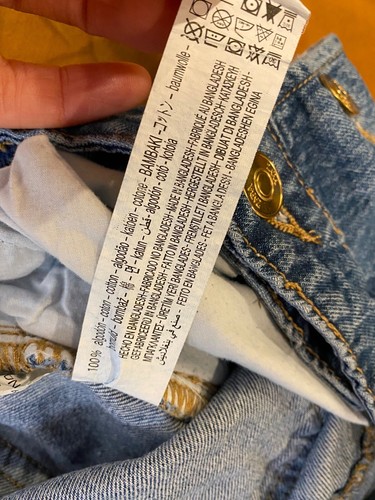 Zara Denim Mini Skort Gold Buttons 100% Cotton Fray Hem Women's Size Small - Picture 6 of 6