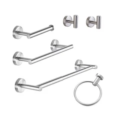 6 Piece Towel Bar Set Bath Accessories Bathroom Hardware - 304 Brushed Nickel
