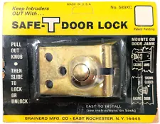 NOS!  Safe-T Door Lock for Interior Doors, Bath, Bedroom, Office, Easy Install