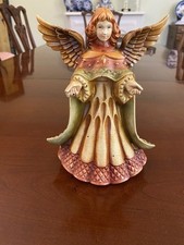 Vintage Crackled Angel Tree Topper 8&rdquo;x 6&rdquo;