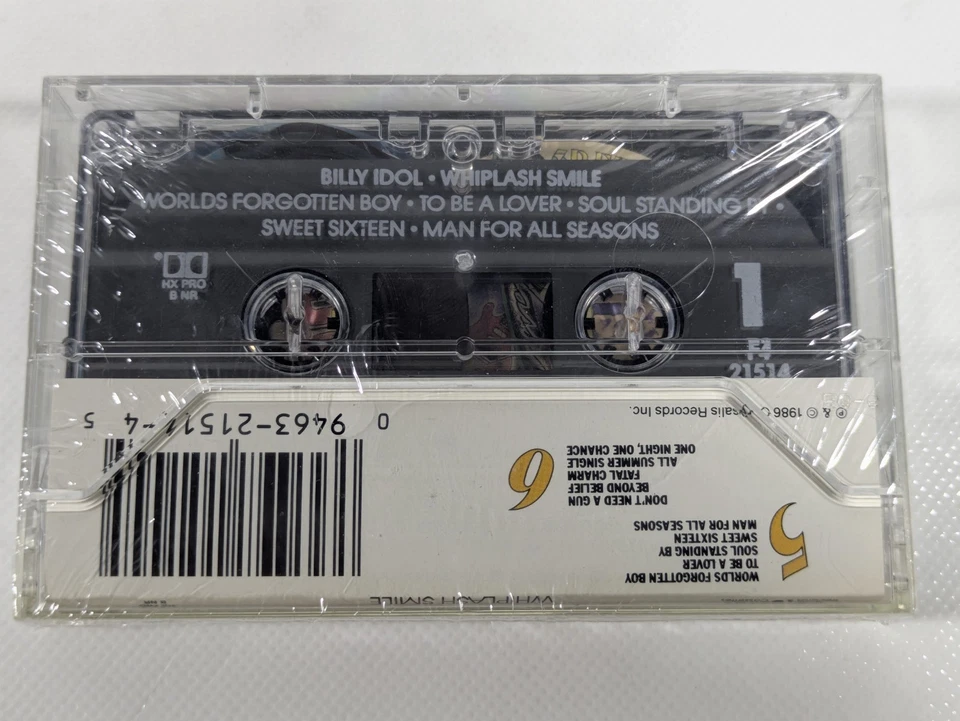 NEW Sealed Whiplash Smile by Billy Idol (CASSETTE TAPE, 1986, Chrysalis) - Image 4 of 4