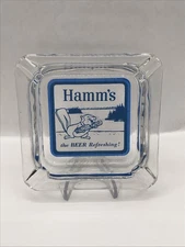 VINTAGE HAMM'S BEAVER THE BEER REFRESHING GLASS ASHTRAY NICE ONE