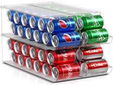 Sorbus Soda Can Organizer for Refrigerator Stackable Can Dispenser with Lid fo