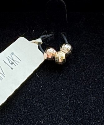 Vintage Neu 14kt Gelb/Weiß & Rotgold 3er Set, 3mm Zwischenring Perlen MA facettiert