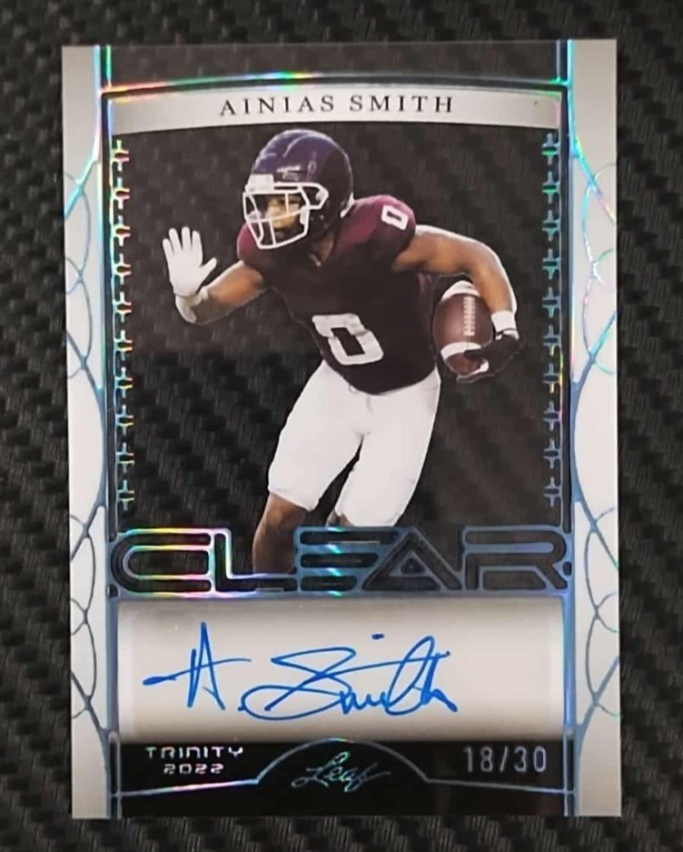2022 Leaf Trinity Ainias Smith Clear Acetate 18/30 AUTO Rookie RC EAGLES #CA-AS2