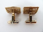 Vintage DESTINO Gold Tone Spun Wire Design Cuff Links - Mid Century — photo 6