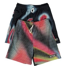 2 BKTSQD Kids Mesh Shorts Tie Dye Print Elastic Waist Drawstring YXL