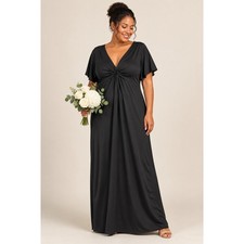 Show Me Your Mumu Rome Twist Gown Maxi Dress XXL 14/16 Black Satin Bridesmaid