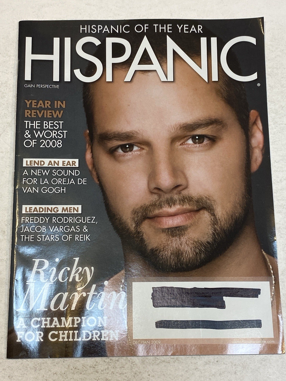 Hispanic Magazine 12 Jan2009 Ricky Martin Van Gogh Freddy Rodriguez Jacob Vargas