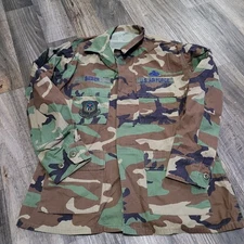 Army Hot Weather Field Coat Mens Medium Regular Woodland Camo BDU "Beiber"