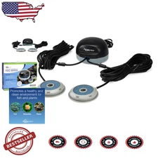 Double Outlet Pond Aeration Kit Grey 25ft Hose 3.7 PSI 120V Frustration-Free