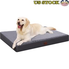 Orthopedic Dog Bed Waterproof Anti-Chew Non-Slip Plush Foam Easy Clean New