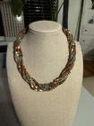 Vintage Napier Beaded Choker Necklace Bead Twist Costume Designer Jewelry. A1