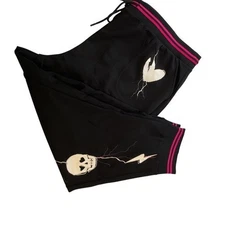 Torrid Jogger Pants 4X Lovesick Pull On Black Pink Skull Hearts Lounge Plus NWT