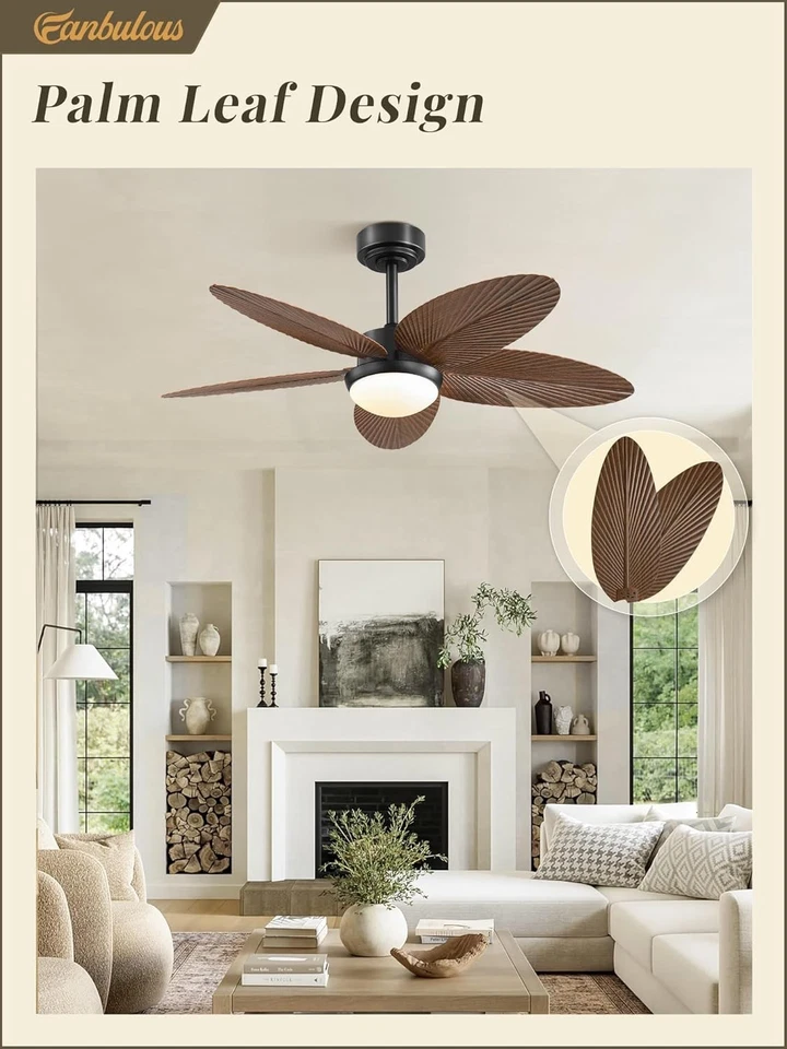 Ventilador de techo Fanbulous RGB 6 velocidades 42 pulgadas | Marrón F-JS42BN-1D01 Foto 2 de 4