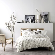 Linen House Haze Tufted 100% Cotton Duvet Cover Set