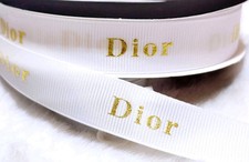 Luxury White  Gold 3/4 Inch Wide Ribbon X 1 Roll 50 Yds Craft Projects