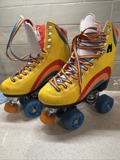 Moxi Rainbow Roller Skates Sz 3 JR 33391Yellow Derby