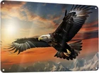 Eagle Flying In The Sky Metal Sign Vintage Metal Wall Art Posters, 12 x 8 Inch