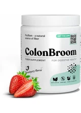 ColonBroom Psyllium Husk Dietary Fiber Powder Colon Health Strawberry 30 Serving