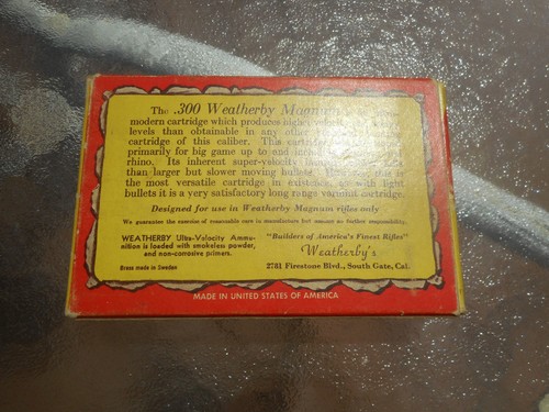 WEATHERBY 300 MAGNUM EMPTY VINTAGE SHELL BOX - Picture 2 of 6