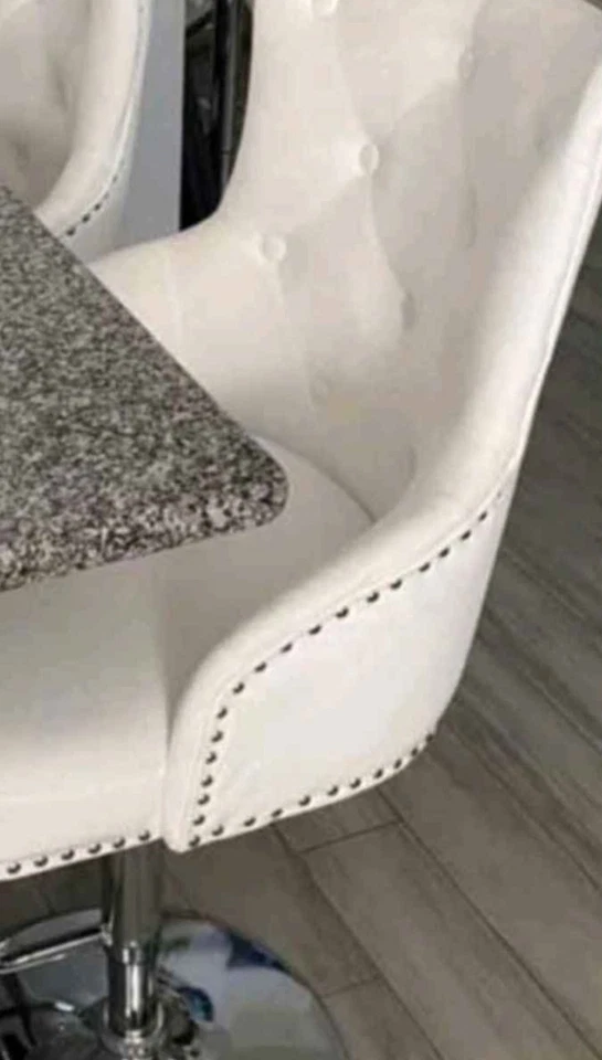 Brand new Signature Collection cream tufted adjustable bar stool - Image 2 of 3